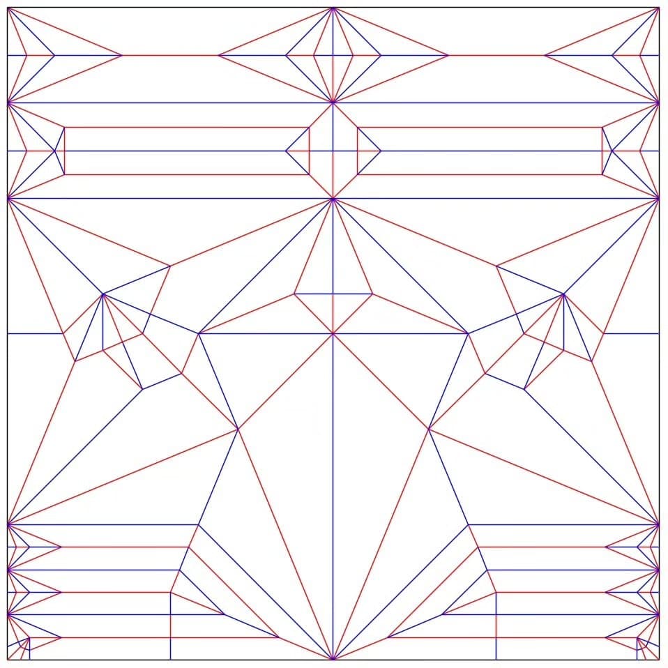 Therizinosaurus — Crease pattern