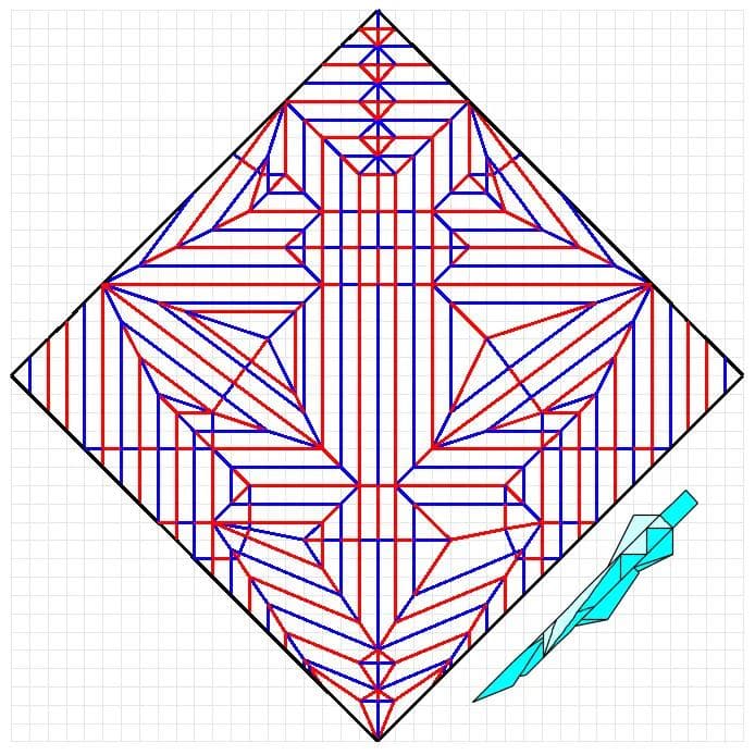 Tripod Fish — Crease pattern