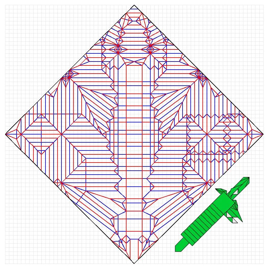Pentecopterus decorahensis — Crease pattern