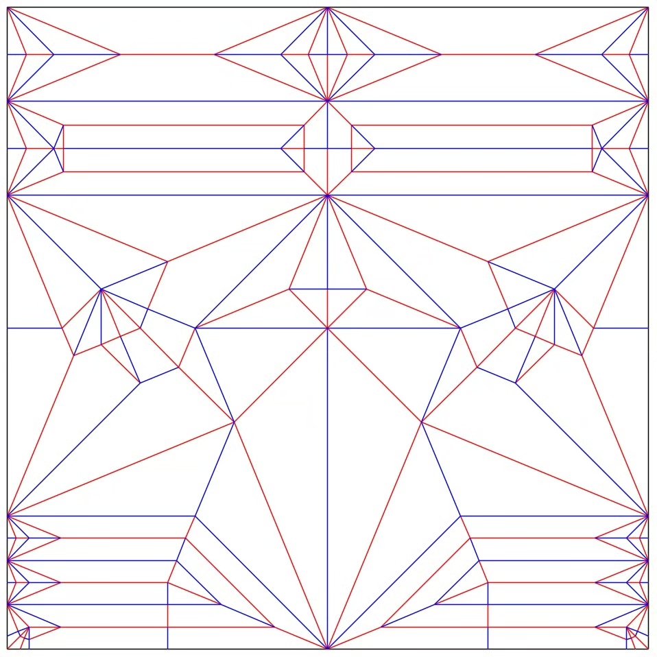Therizinosaurus — Crease pattern