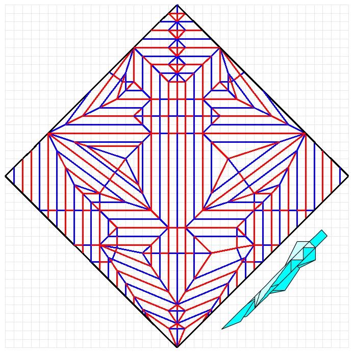Tripod Fish — Crease pattern